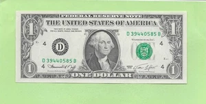 1974 ..UNCIRC  $1  D 3944 0585 B .... 1974 $1  D-B     NICE NOTE    FRN - Picture 1 of 2