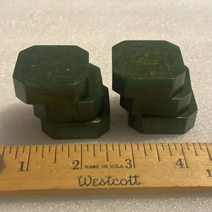 Lote de 6 piezas vintage de fichas de catalina de baquelita verde arremolinadas - Imagen 1 de 12