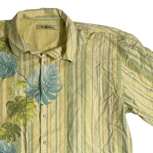 Tommy Bahama Shirt Mens XL Yellow Button Up Hawaiian 100% Silk - Picture 1 of 6