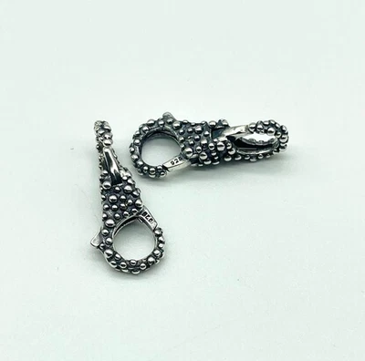 925 SS Lobster Claw Bumpy  Double Lock Trigger Clasp 4 Bracelet Necklace. 1p - Image 1 of 4