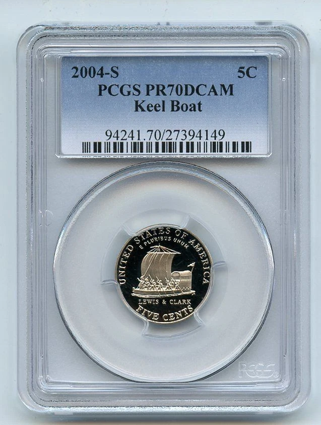 2004 S 5C Keel Boat Jefferson Nickel PCGS PR70DCAM - Image 1 of 1