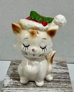 Vintage Lefton Christmas Cat Kitten SALT Shaker Model X-H704 - Picture 1 of 11