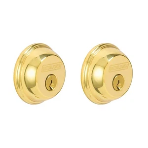 Schlage B62 Series Bright Brass Double Deadbolt for High Security and Durability - Picture 1 of 3
