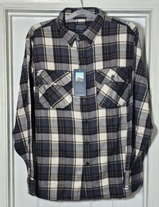 Pendleton Burnside Flannel Shirt Size Large Button Up Long Sleeve Plaid Tan Gray - Picture 1 of 5
