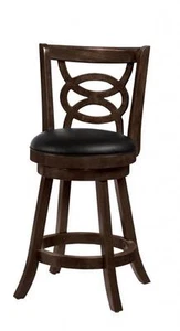 Swivel Counter Height Stool with Upholstered Seat Cappuccino - Picture 1 of 1