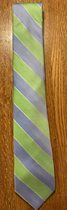IZOD Green Diagonal Striped 100% Pure Silk Tie - Picture 1 of 2