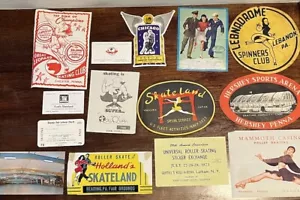 Posten Vintage Rollschuh Eisbahn Aufkleber Karten Ephemera Abziehbilder Etiketten - Bild 1 von 5