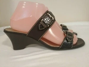 Liz Claiborne Dressy Leather Strappy Sandals Size 8.5M Brown (GT007K) - Picture 1 of 12