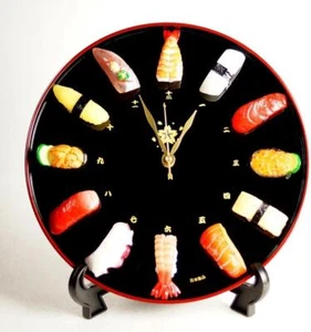 Sushi Wall Hanging Table Clock Japan Food Sample Made in Japan Flavorbox New - Picture 1 of 7