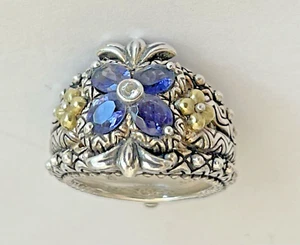 Barbara Bixby 18K Gold 925 Sterling Silver Size 6 Ring Beautiful - Picture 1 of 9