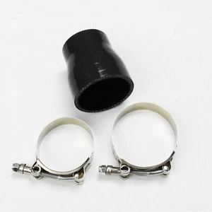 BLACK 3"-3 1/2" COUPLING INTAKE/TURBO PIPE SILICONE REDUCER HOSE 76-89mm+T-CLAMP - Picture 1 of 5
