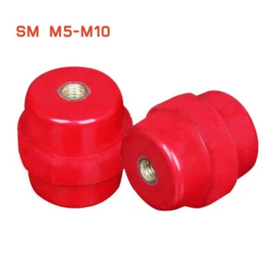 Brass Thread Standoff Insulated Spacers Bus Bar Insulator BMC Red SM M5-M10 - Image 1 of 4