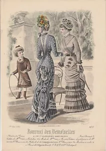 Gravure Mode n°4257 Journal des Demoiselles 1880 Signé - Foto 1 di 1