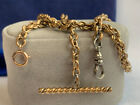 Vtg Gold Plated Pocket Watch Fob Fashion Jewelry 13.5" Rope Chain Lobster Clasp