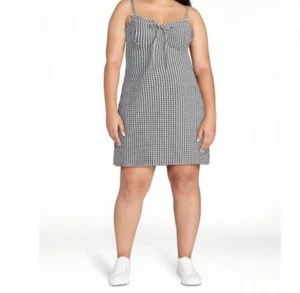 New No Boundaries Juniors Black and White Gingham Dress Size L - Picture 1 of 8