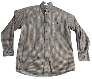 George Strait Collection By Wrangler Geometric Western Cowboy Button Up Shirt M - Picture 1 of 8