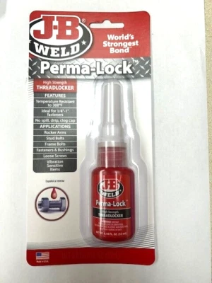 JB WELD J B WELD 27113 PERMA LOCK THREAD LOCKER LOCKING COMPOUND RED HIGH STRENGTH .44OZ