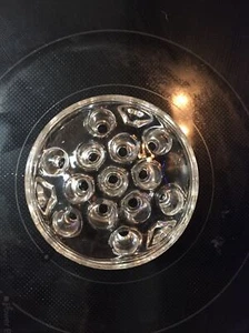 Vintage Blumen Frosch Klarglas 13 Loch Blumenhalter 4,5 Zoll Rund - Bild 1 von 8