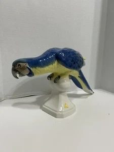 16 Zoll Vintage Royal Dux BLAUER ARAS PAPAGEI Porzellan VOGELFIGUR Tschechoslowakei - Bild 1 von 9