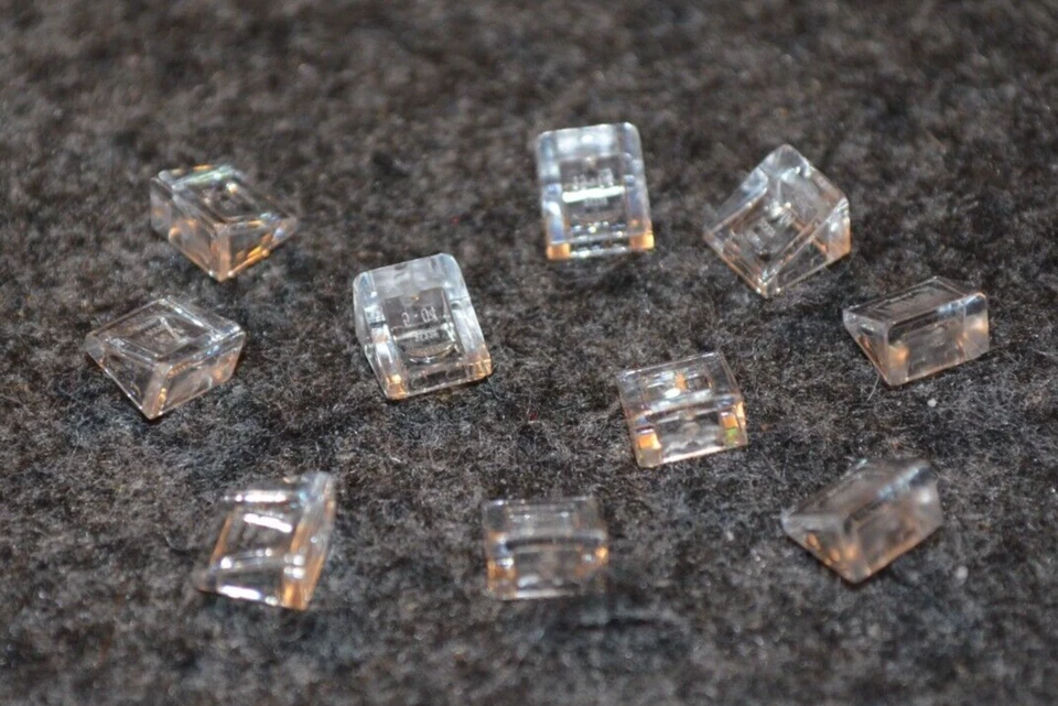 (10) 1x1 Clear Translucent Small Cheese Wedge Slope Bricks ~ New Lego Parts ~ - Image 1 of 1