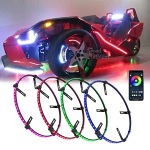 4X 15.5'' RGB LED Wheel Ring Rim Lights Remote & App For Polaris Slingshot 15-24 - Bild 1 von 18
