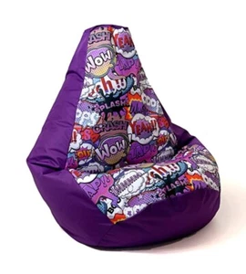 5905359299738 Sako Tasche pouffe Birne Druck lila-WOW XXL 140 x 100 cm Go Gift - Bild 1 von 1