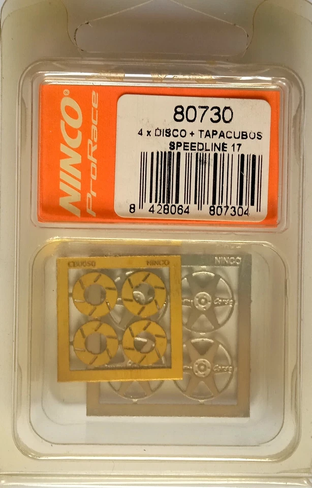 Ninco 80730 4X Discs + Speedline 17'' Hubcaps Parts Slot NOS - Image 1 of 1