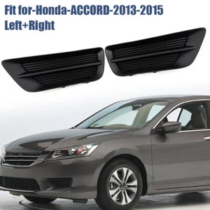 2PC For 2013-2015 Honda Accord Sedan Left+Right Side Fog Light Cover Bezel Black - Picture 1 of 13