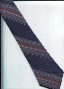 NEW CLASSIC JOHNNY CARSON STRIPED NECK TIE NECKTIE BLUE RUST HOLIDAY GIFT - Picture 1 of 1