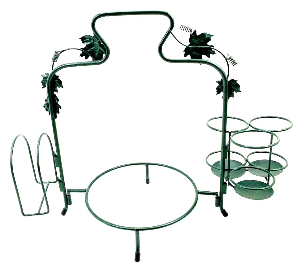 Plato Buffet o Carrito para Pasteles con Utensilios y Servilletero Motivo Vid Verde Foto 1 de 4