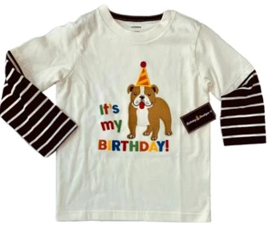 NWT Gymboree Boys 3T It's My Birthday Shirt with Puppy Dog Party Hat Appliqué - Picture 1 of 6