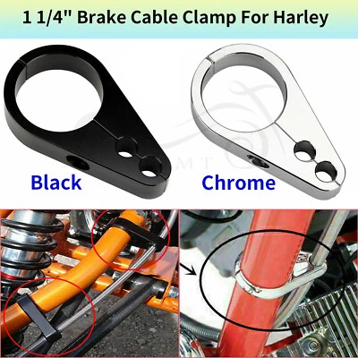 Chrome/Black Handlebar Dual Throttle Brake Cable Clamp For Harley Electra Glide - Изображение 1 из 4