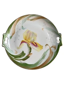 Duroys Imperial Austria Iris Blumenplatte Teller Griffe handbemalt Vintage - Bild 1 von 9