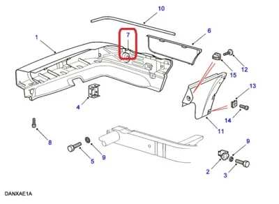 (1) CLIP ORIGINAL LAND ROVER NTC8402 - Soporte de borde de parachoques delantero/trasero  Foto 1 de 2