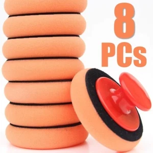 8Pcs Car Microfiber Polishing Pads with Handle Wax Applicator Foam Sponge Buffer - Picture 1 of 7