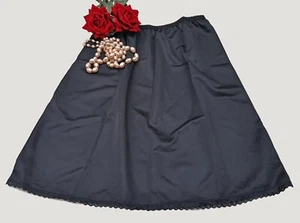 Short Waist Half Slip Underskirt Petticoat in Black Length 19" Size 14/16 WX19L - Picture 1 of 4