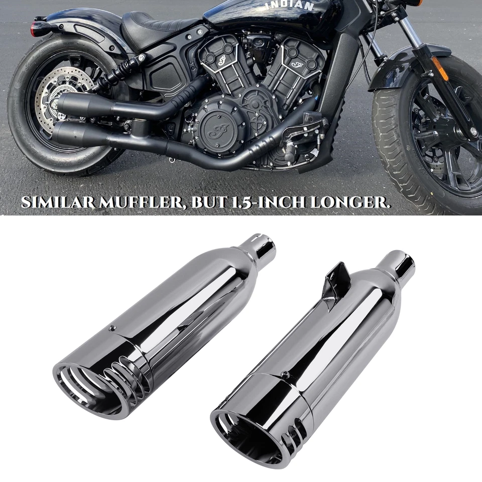 Tubos gorditos de 4,0"" para escape Indian Scout mejora estruendosa Foto 1 de 4
