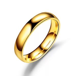 4MM Stainless Steel Men Women Wedding Engagement Anniversary Ring Band Size 5-15