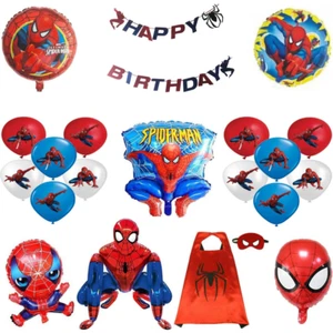 Spiderman Birthday Party Decorations.Banner,12 to 18 inch balloons, cape - Picture 1 of 43
