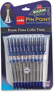 Nuevo Juego de Bolígrafos Para Cello Pinpoint - Paquete de 10 (Azul) Regalo Envío Gratuito - Imagen 1 de 3