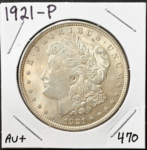 1921 P 1921-P Morgan Silver Dollar BU FREE S/H Cover