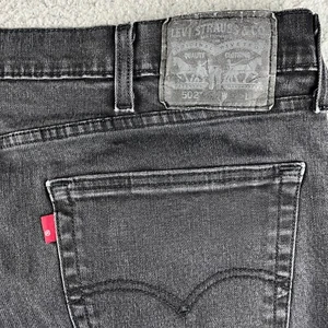 Levis 502 Jeans Herren 42x32 Schwarz Straight Leg Mid Rise Denim Stretch - Bild 1 von 13