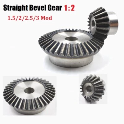 Engranaje cónico recto Mod 1.5/2.5/3 relación 2:1 engranaje de transmisión de 90 grados acero Foto 1 de 4