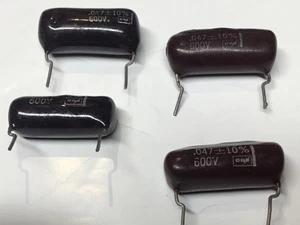 CDE .047 600V 10% Kondensatoren NOS NEU Menge 4 mit schönen glänzenden Leitungen 4x - Bild 1 von 2