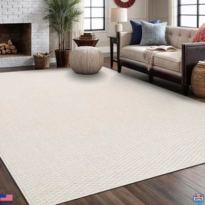 4x6 White Jute Rug for Living Room, Kitchen, Patio - Washable Boho Design - Picture 1 of 7