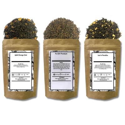 Pu Erh Tee 3er Probierset: Lotusblütenzauber ✅ 3x20g ✅ Premium ✚ Gratis Probetee - Bild 1 von 4