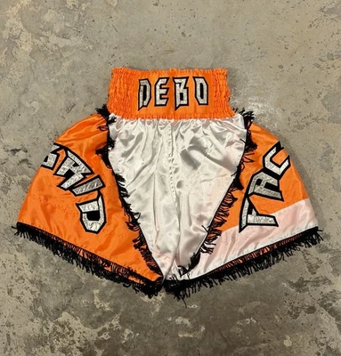 Pantalones Cortos Boon Sport Debo Hybrid Faction Muay Thai Blanco Naranja Satinado Talla 2XL Foto 1 de 4