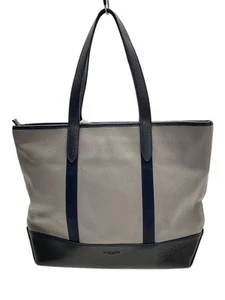 Used Gray Leather Tote Bag Coach F23248 Plain Design - Picture 1 of 6
