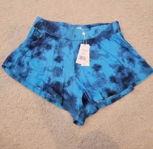 Pantaloncini donna CITRUS versatili morbidi fluidi blu tie dye nuovi con etichette taglia small boho spiaggia - Foto 1 di 9