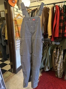 New Dickies 44x30 Hickory Stripe Bib Overalls Tool Pockets & Loops Construction - Picture 1 of 5